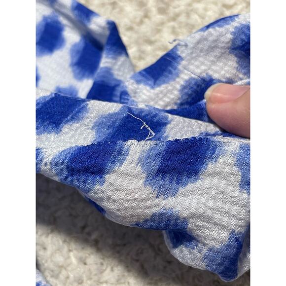 Vineyard Vines Silk Sequin Tunic Womens  XXS Long Sleeve Blouse Blue White Pink - Picture 11 of 11